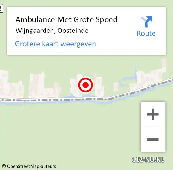 Locatie op kaart van de 112 melding: Ambulance Met Grote Spoed Naar Wijngaarden, Oosteinde op 4 augustus 2021 21:27