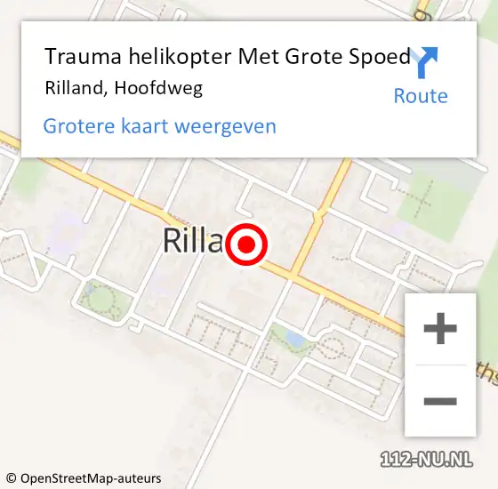 Locatie op kaart van de 112 melding: Trauma helikopter Met Grote Spoed Naar Rilland, Hoofdweg op 4 augustus 2021 21:27