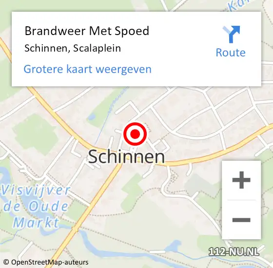 Locatie op kaart van de 112 melding: Brandweer Met Spoed Naar Schinnen, Scalaplein op 4 augustus 2021 21:29