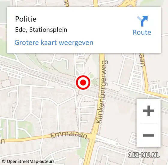 Locatie op kaart van de 112 melding: Politie Ede, Stationsplein op 4 augustus 2021 22:05