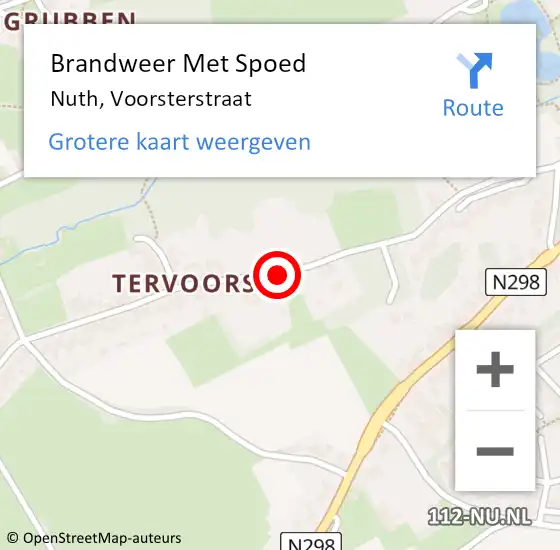 Locatie op kaart van de 112 melding: Brandweer Met Spoed Naar Nuth, Voorsterstraat op 4 augustus 2021 22:11