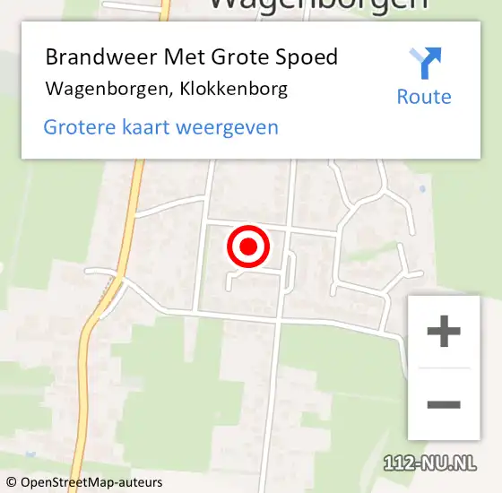 Locatie op kaart van de 112 melding: Brandweer Met Grote Spoed Naar Wagenborgen, Klokkenborg op 4 augustus 2021 22:38