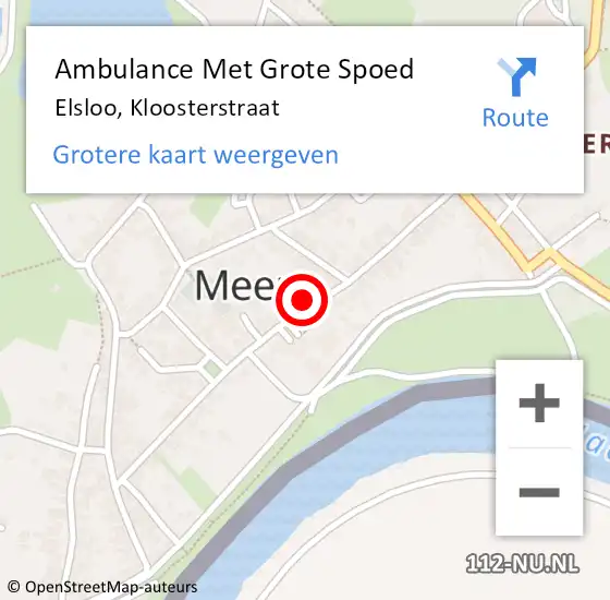 Locatie op kaart van de 112 melding: Ambulance Met Grote Spoed Naar Elsloo, Kloosterstraat op 18 juni 2014 19:46