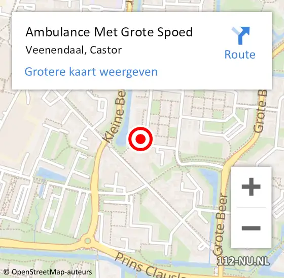 Locatie op kaart van de 112 melding: Ambulance Met Grote Spoed Naar Veenendaal, Castor op 4 augustus 2021 23:12