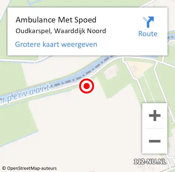 Locatie op kaart van de 112 melding: Ambulance Met Spoed Naar Oudkarspel, Waarddijk Noord op 4 augustus 2021 23:36