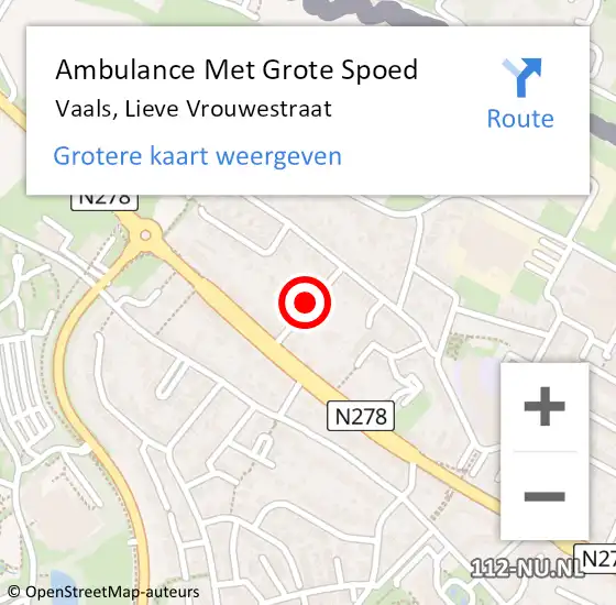 Locatie op kaart van de 112 melding: Ambulance Met Grote Spoed Naar Vaals, Lieve Vrouwestraat op 4 augustus 2021 23:40