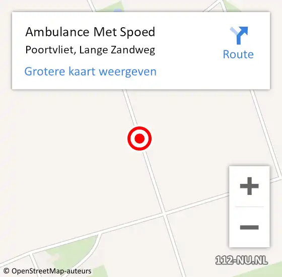 Locatie op kaart van de 112 melding: Ambulance Met Spoed Naar Poortvliet, Lange Zandweg op 5 oktober 2013 14:15