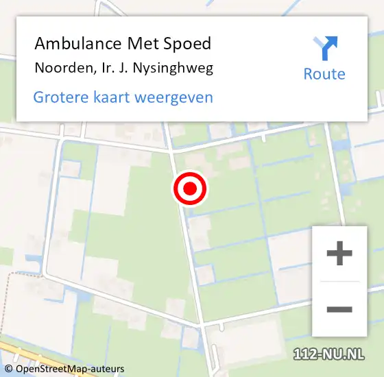 Locatie op kaart van de 112 melding: Ambulance Met Spoed Naar Noorden, Ir. J. Nysinghweg op 5 augustus 2021 01:21