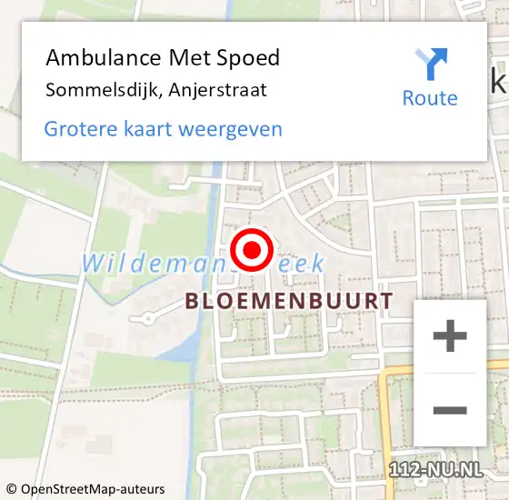 Locatie op kaart van de 112 melding: Ambulance Met Spoed Naar Sommelsdijk, Anjerstraat op 5 augustus 2021 04:16