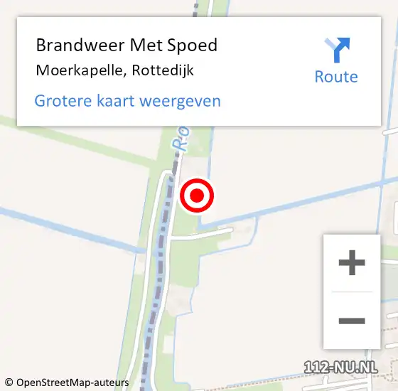 Locatie op kaart van de 112 melding: Brandweer Met Spoed Naar Moerkapelle, Rottedijk op 5 augustus 2021 06:12