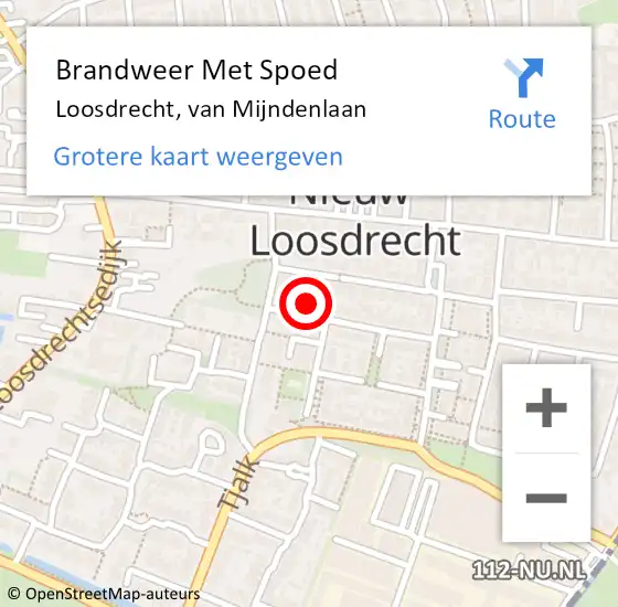 Locatie op kaart van de 112 melding: Brandweer Met Spoed Naar Loosdrecht, van Mijndenlaan op 5 augustus 2021 06:27