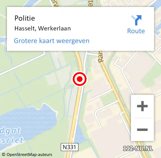 Locatie op kaart van de 112 melding: Politie Hasselt, Werkerlaan op 5 augustus 2021 06:49