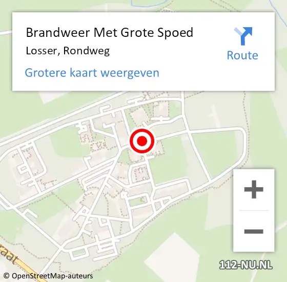 Locatie op kaart van de 112 melding: Brandweer Met Grote Spoed Naar Losser, Rondweg op 5 augustus 2021 07:08