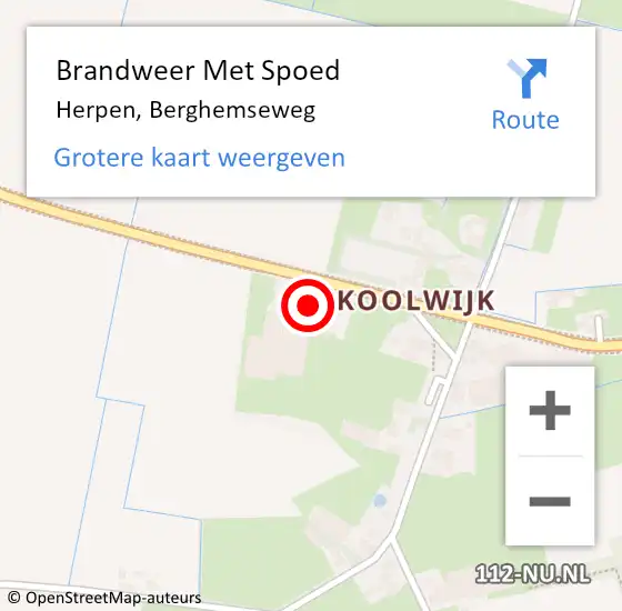 Locatie op kaart van de 112 melding: Brandweer Met Spoed Naar Herpen, Berghemseweg op 5 augustus 2021 08:08