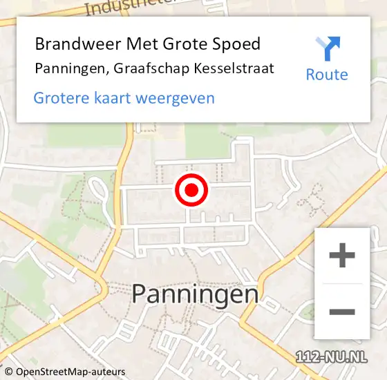 Locatie op kaart van de 112 melding: Brandweer Met Grote Spoed Naar Panningen, Graafschap Kesselstraat op 5 augustus 2021 08:42