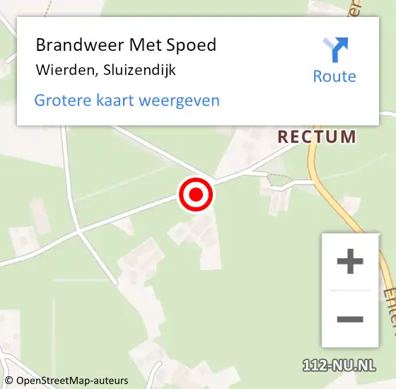 Locatie op kaart van de 112 melding: Brandweer Met Spoed Naar Wierden, Sluizendijk op 5 augustus 2021 09:10