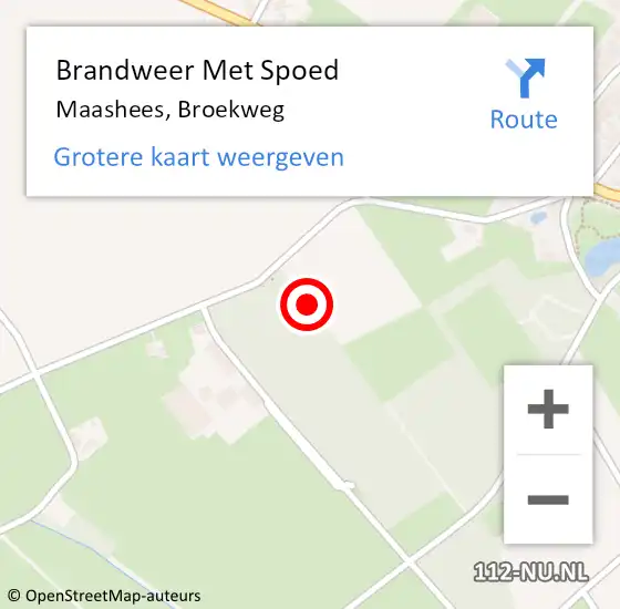 Locatie op kaart van de 112 melding: Brandweer Met Spoed Naar Maashees, Broekweg op 5 augustus 2021 09:40