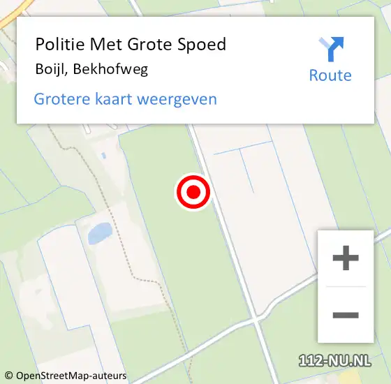 Locatie op kaart van de 112 melding: Politie Met Grote Spoed Naar Boijl, Bekhofweg op 5 augustus 2021 10:17