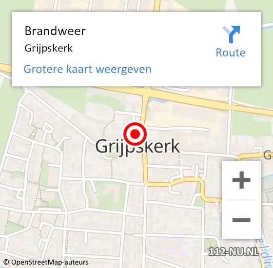 Locatie op kaart van de 112 melding: Brandweer Grijpskerk op 5 augustus 2021 11:00