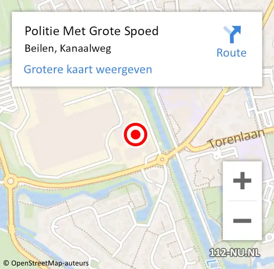 Locatie op kaart van de 112 melding: Politie Met Grote Spoed Naar Beilen, Kanaalweg op 5 augustus 2021 11:03