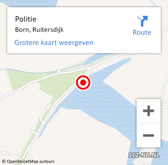 Locatie op kaart van de 112 melding: Politie Born, Ruitersdijk op 5 augustus 2021 11:44