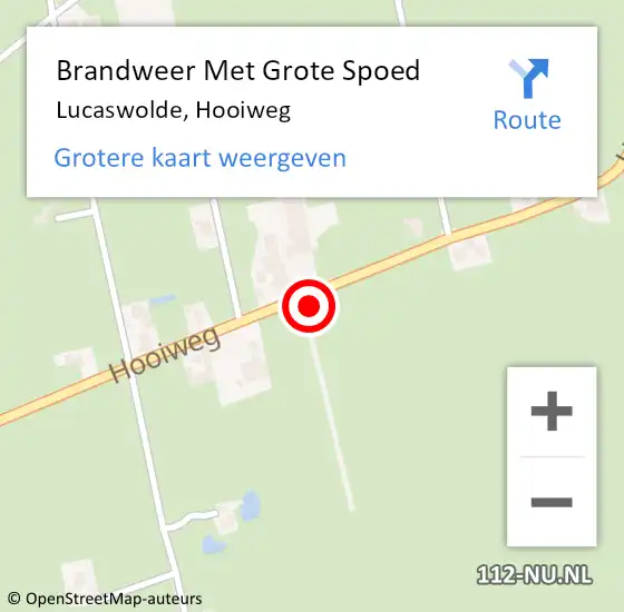 Locatie op kaart van de 112 melding: Brandweer Met Grote Spoed Naar Lucaswolde, Hooiweg op 5 augustus 2021 12:06