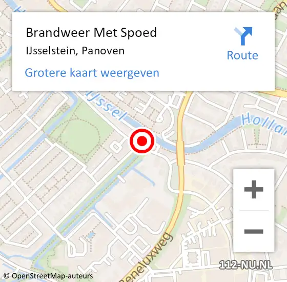 Locatie op kaart van de 112 melding: Brandweer Met Spoed Naar IJsselstein, Panoven op 5 augustus 2021 12:09