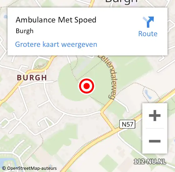 Locatie op kaart van de 112 melding: Ambulance Met Spoed Naar Burgh op 18 juni 2014 20:52