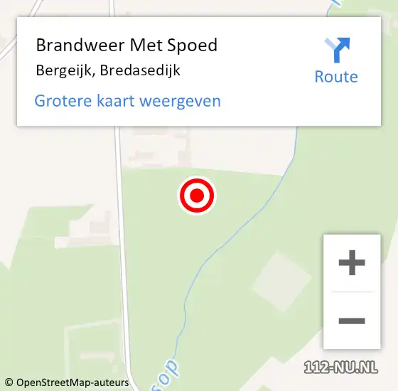 Locatie op kaart van de 112 melding: Brandweer Met Spoed Naar Bergeijk, Bredasedijk op 5 augustus 2021 12:59