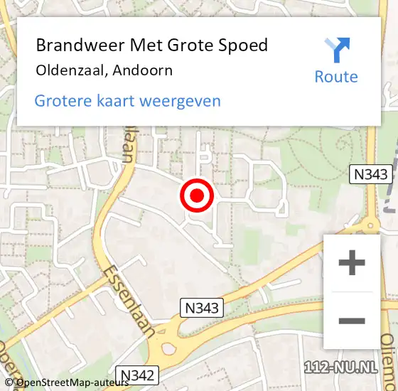 Locatie op kaart van de 112 melding: Brandweer Met Grote Spoed Naar Oldenzaal, Andoorn op 5 augustus 2021 13:13