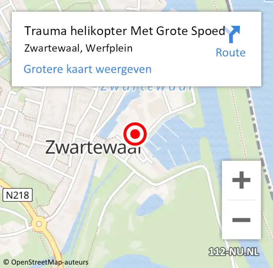 Locatie op kaart van de 112 melding: Trauma helikopter Met Grote Spoed Naar Zwartewaal, Werfplein op 5 augustus 2021 13:36