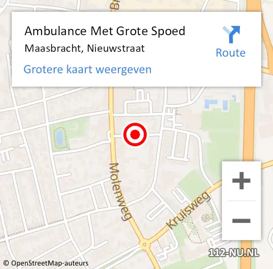 Locatie op kaart van de 112 melding: Ambulance Met Grote Spoed Naar Maasbracht, Nieuwstraat op 5 augustus 2021 13:39