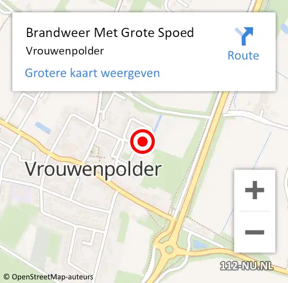 Locatie op kaart van de 112 melding: Brandweer Met Grote Spoed Naar Vrouwenpolder op 5 augustus 2021 14:16