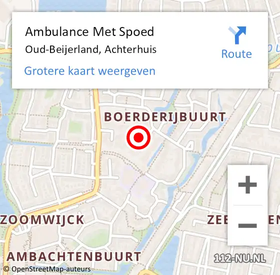 Locatie op kaart van de 112 melding: Ambulance Met Spoed Naar Oud-Beijerland, Achterhuis op 5 augustus 2021 14:43