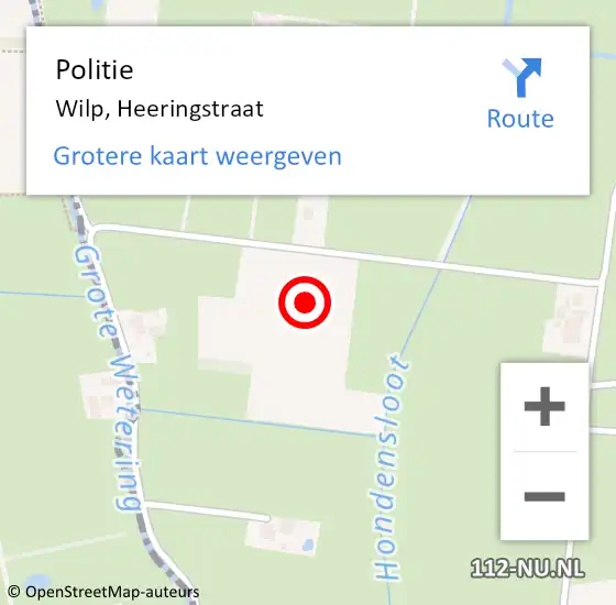 Locatie op kaart van de 112 melding: Politie Wilp, Heeringstraat op 5 augustus 2021 15:50