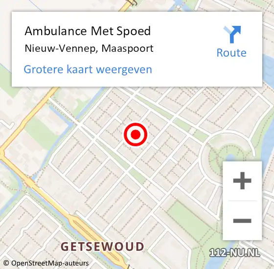 Locatie op kaart van de 112 melding: Ambulance Met Spoed Naar Nieuw-Vennep, Maaspoort op 5 augustus 2021 16:02