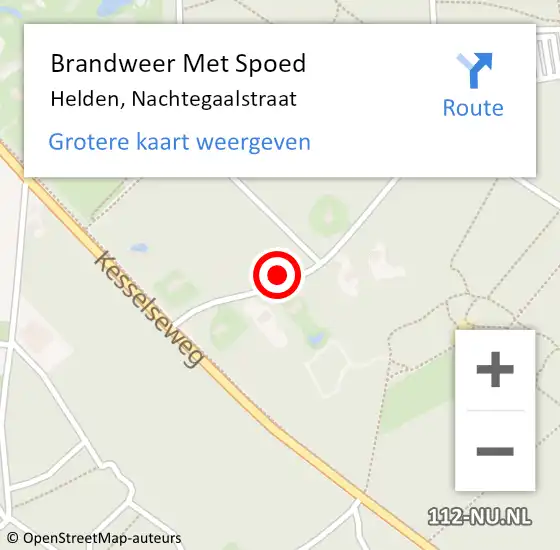 Locatie op kaart van de 112 melding: Brandweer Met Spoed Naar Helden, Nachtegaalstraat op 5 augustus 2021 16:37