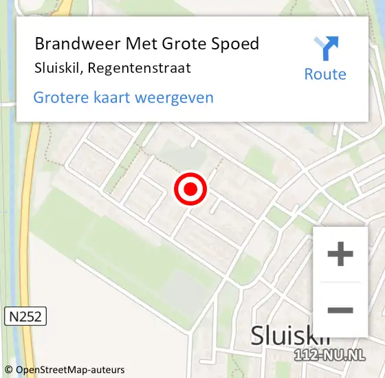 Locatie op kaart van de 112 melding: Brandweer Met Grote Spoed Naar Sluiskil, Regentenstraat op 5 augustus 2021 17:03