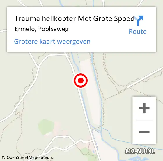 Locatie op kaart van de 112 melding: Trauma helikopter Met Grote Spoed Naar Ermelo, Poolseweg op 5 augustus 2021 17:11