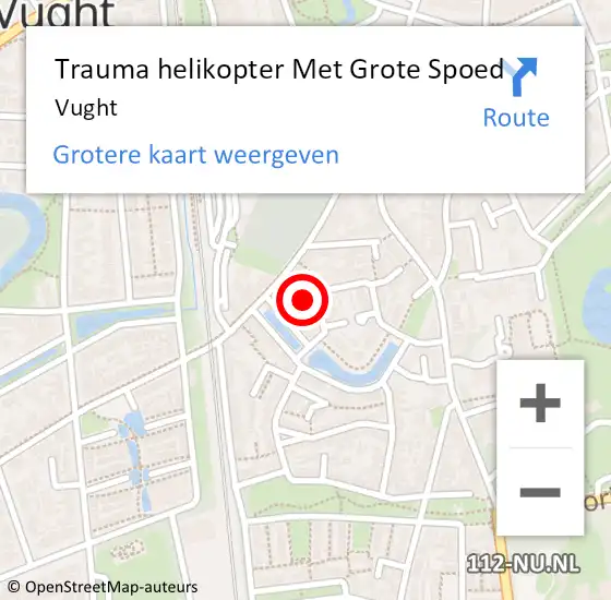 Locatie op kaart van de 112 melding: Trauma helikopter Met Grote Spoed Naar Vught op 5 augustus 2021 17:13