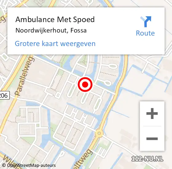 Locatie op kaart van de 112 melding: Ambulance Met Spoed Naar Noordwijkerhout, Fossa op 5 augustus 2021 17:27