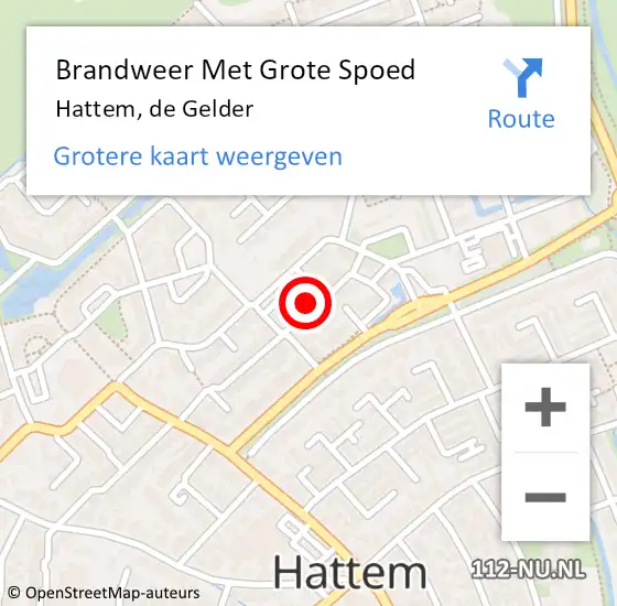 Locatie op kaart van de 112 melding: Brandweer Met Grote Spoed Naar Hattem, de Gelder op 5 augustus 2021 17:50