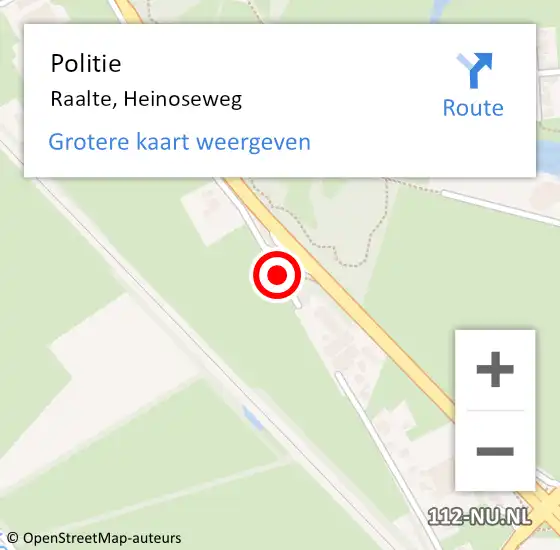 Locatie op kaart van de 112 melding: Politie Raalte, Heinoseweg op 5 augustus 2021 18:17