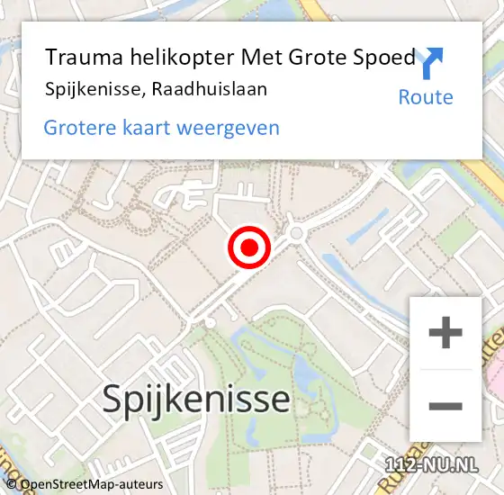 Locatie op kaart van de 112 melding: Trauma helikopter Met Grote Spoed Naar Spijkenisse, Raadhuislaan op 5 augustus 2021 18:20