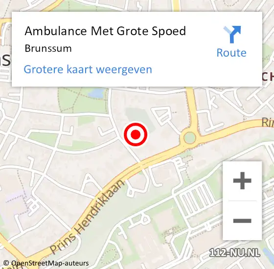 Locatie op kaart van de 112 melding: Ambulance Met Grote Spoed Naar Brunssum op 5 augustus 2021 18:47