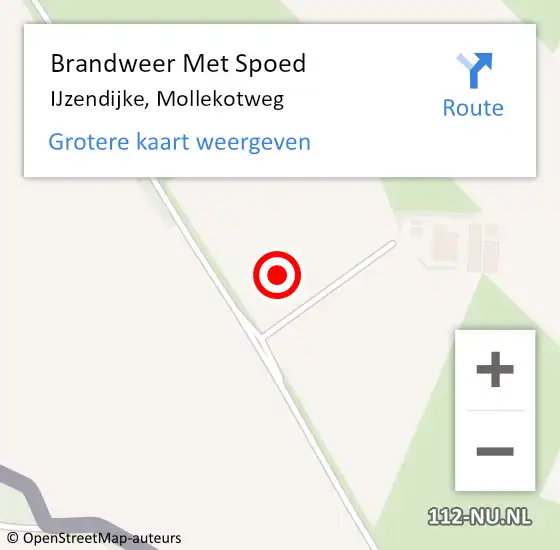 Locatie op kaart van de 112 melding: Brandweer Met Spoed Naar IJzendijke, Mollekotweg op 5 augustus 2021 18:50