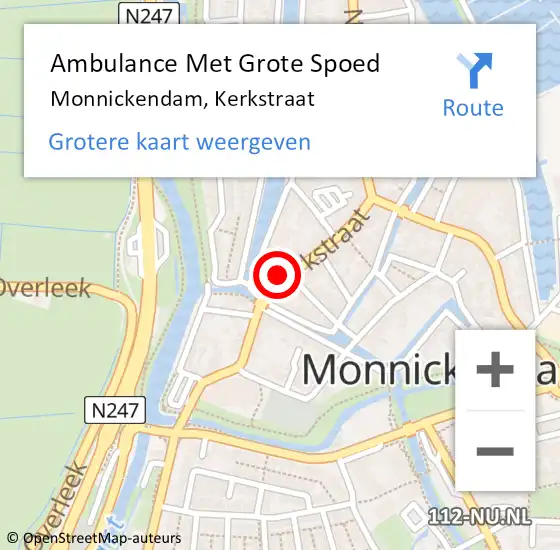 Locatie op kaart van de 112 melding: Ambulance Met Grote Spoed Naar Monnickendam, Kerkstraat op 5 augustus 2021 19:04