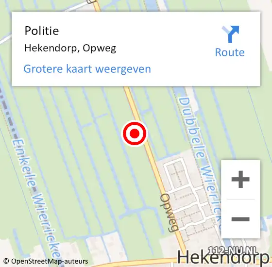 Locatie op kaart van de 112 melding: Politie Hekendorp, Opweg op 5 augustus 2021 19:27