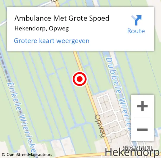 Locatie op kaart van de 112 melding: Ambulance Met Grote Spoed Naar Hekendorp, Opweg op 5 augustus 2021 19:28