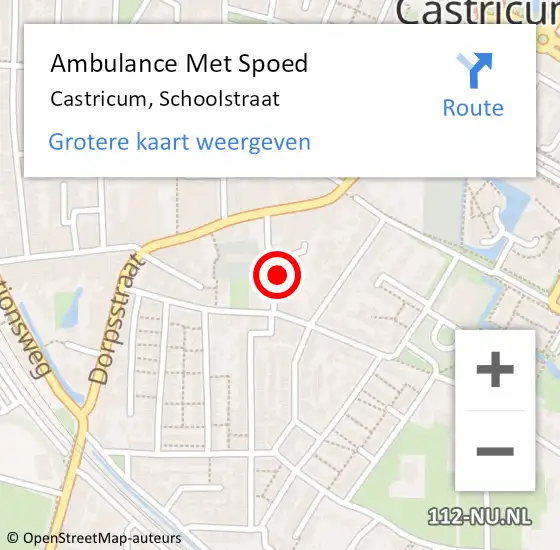 Locatie op kaart van de 112 melding: Ambulance Met Spoed Naar Castricum, Schoolstraat op 5 augustus 2021 19:37